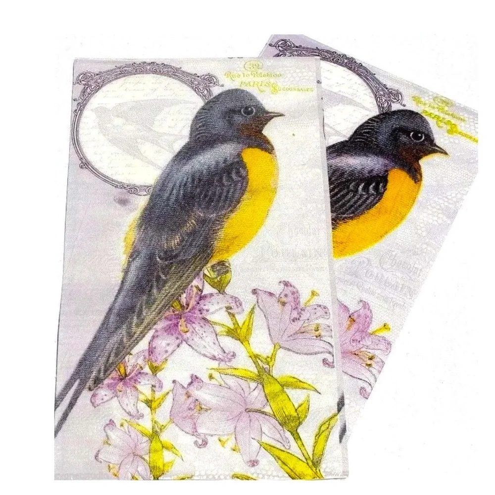 Chocolat Poulain Purple Bird Guest Towel Napkins, 16 ct